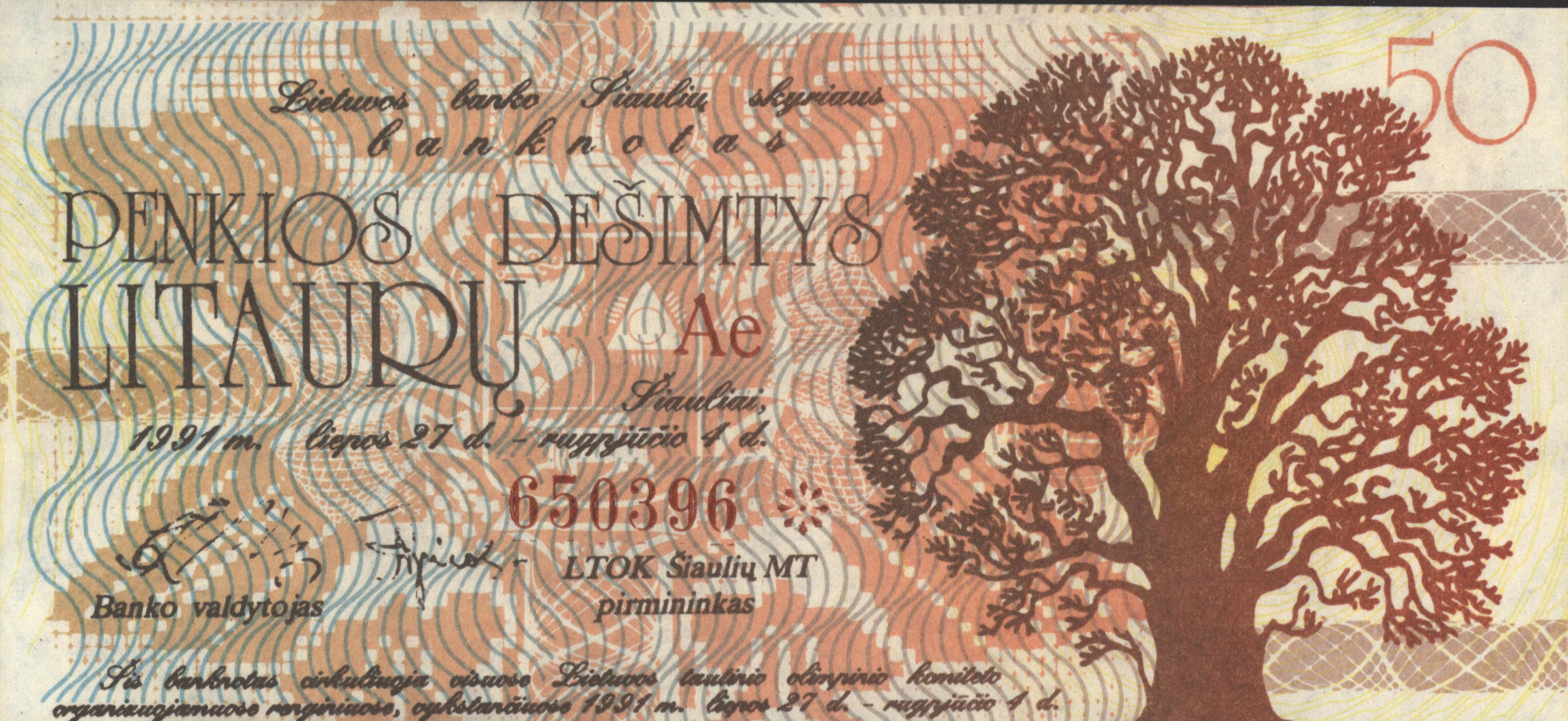 Litouwen PNL Set van  7 locale noodgeldbiljetten HERDENKING