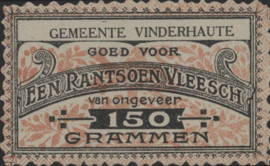 België - Noodgeld - Vinderhaute   NL0.Oranje op wit 150 Grammen 1914-'18 (No date)