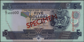 Solomon islands  P26 5 Dollars 2004-'18 (No date) SPECIMEN