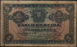Moçambique PR8.a 5 Libras 1919 GEANNULEERD