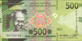 Guinée B341.5.b 500 Francs 2022