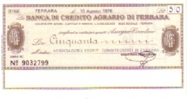Banca di credito agrario di Ferrara - 50 Lire
