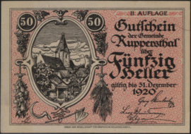 Austria - Emergency issues - Ruppersthal KK.854 50 Heller 1920