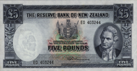 New Zealand P160 5 Dollars 1957