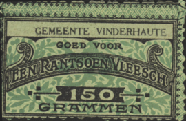 België - Noodgeld - Vinderhaute   NL0.Groen op lichtgroen 150 Grammen 1914-'18 (No date)