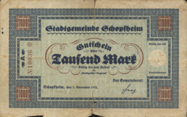 Duitsland - Noodgeld -  Schopfheim 4140.3 1.000 Mark 1922