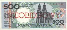 Polen P172.s 500 Zlotych 1990 SPECIMEN