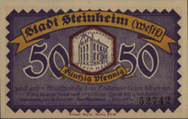 Duitsland - Noodgeld - Steinheim Westf. Grab.: 1263 50 Pfennig 1921