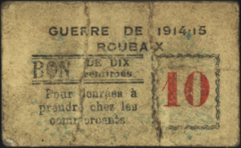 Frankrijk - Noodgeld - Roubaix JPV-59.3178? 10 Centimes 1914-1915