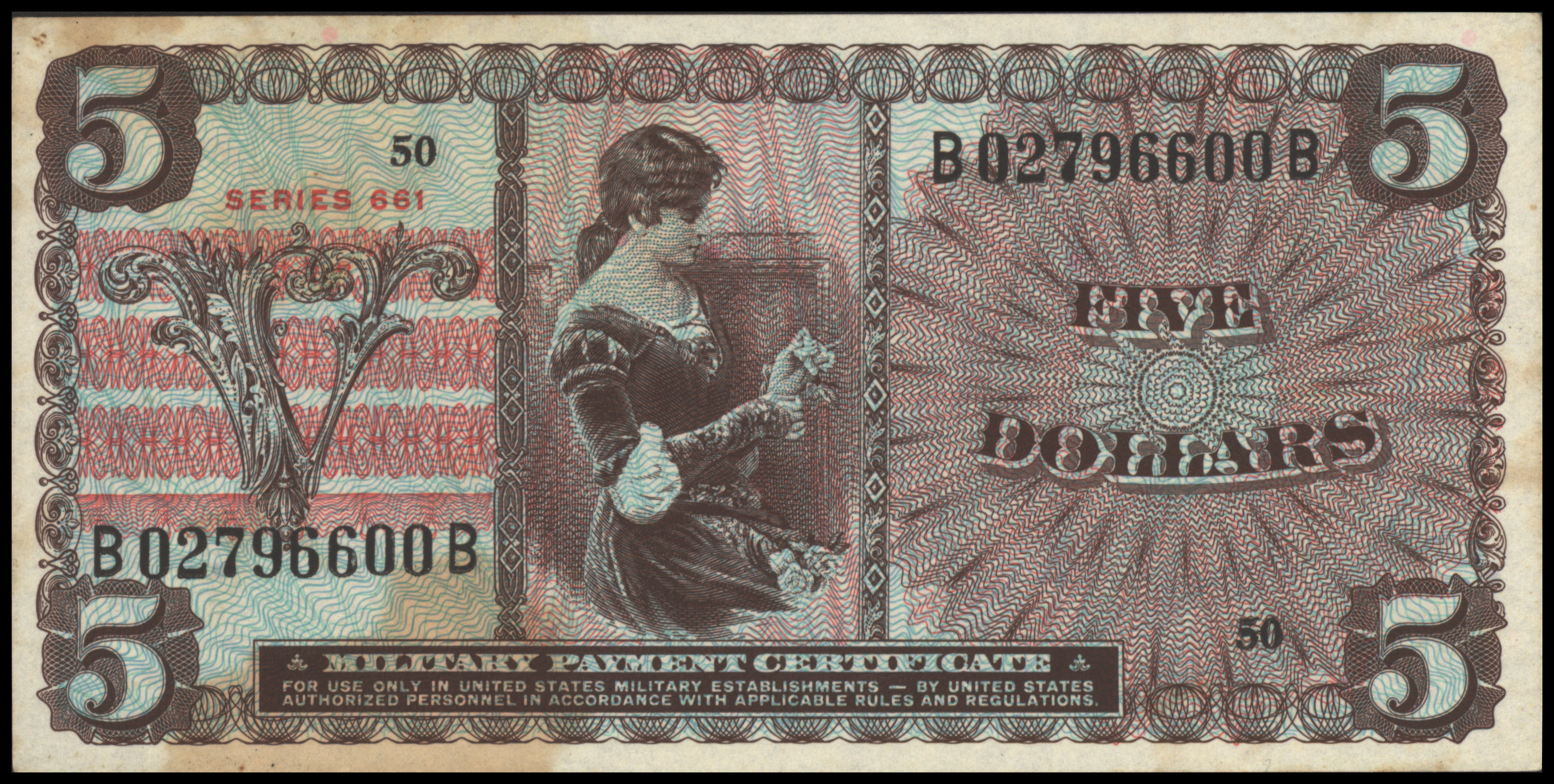 Verenigde Staten van Amerika (VS) - Military Payment Certificate  PM69 5 Dollars 1968