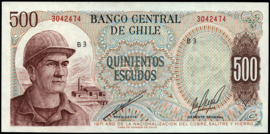 Chile P145.a 500 Escudos 1973