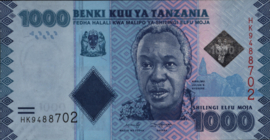 Tanzania  P41 1,000 Shillings 2019