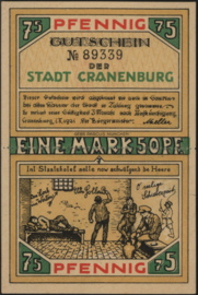 Germany - Emergency issues - Cranenburg Grab. 244.1/Band 1 1 Mark 50 Pfennig 1921