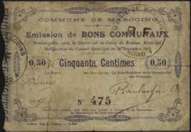 Frankrijk - Noodgeld - Marcoing JPV-59.1770 50 Centimes 1914