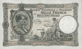 Belgium P110.c 1,000 Francs / 200 Belgas 1928-1939