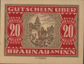 Oostenrijk - Noodgeld - Braunau am Inn K.K.: 101 20 Heller 1920