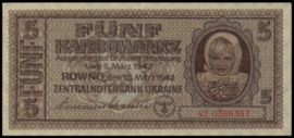 Oekraïne  P51 5 Karbowanez 1942