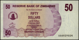 Zimbabwe  P41 50 Dollars 2006