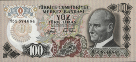Turkije P189.b 100 Lira 1970-10-14