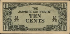 10 x Malaya PM3.b 10 Cents 1942-1945