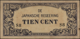 Netherlands Indies, Japanese Occupation 1942-1945  PLNI25.3/H154 10 Cent 1942 (No date)