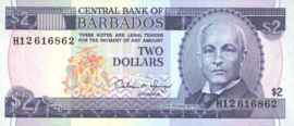 Barbados P42 2 Dollars 1993 (No date)