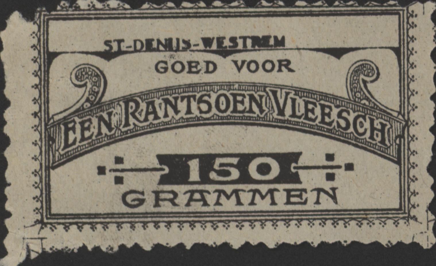 België - Noodgeld - Sint Denijs Westrem   NL0.Wit 150 Grammen 1914-'18 (No date)