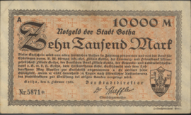 Duitsland - Noodgeld - Gotha Müller:1825 10.000 Mark 1923