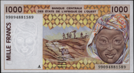 Ivoorkust P111A 1.000 Francs 1999