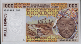 Ivory coast P111A 1.000 Francs 1999