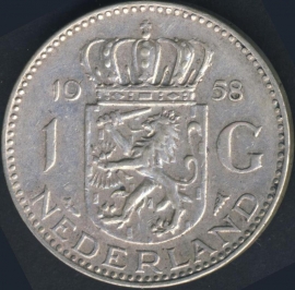 Sch.1106 Silver 1 Guilder 1958