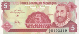 Nicaragua P168.b 5 Centavos 1991 (No Date)