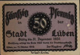 Duitsland - Noodgeld - Lüben  Grab.:L70 50 Pfennig 1920