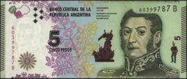 Argentinië P359 5 Pesos 2015 (No date)