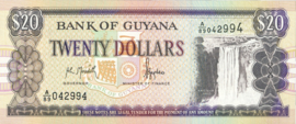 Guyana  P30/B108 20 Dollars 1996 (No date)