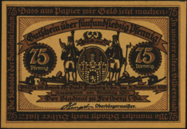 Duitsland - Noodgeld - Freiberg Grab.: 379.4 75 Pfennig 1921