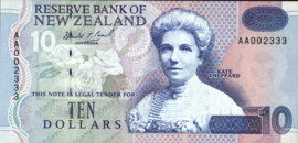 New Zealand P178 10 Dollars 1992