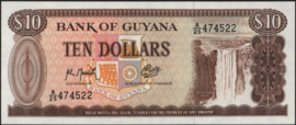Guyana  P23/B103 10 Dollars 1966 (No Date)