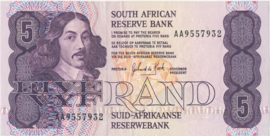 Zuid Afrika P119.d 5 Rand 1978-94 (No Date)