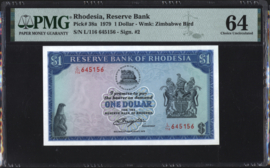 Rhodesië  P38.a 1 Dollar 1979 PMG64