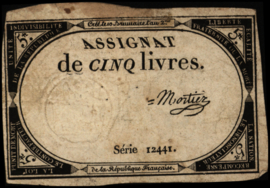 Frankrijk - Domaines Nationaux  PA76.082/100.Mortier 5 Livres 1793