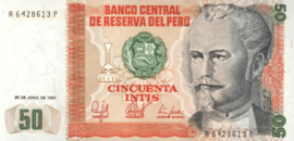 Peru P131.a 50 Intis 1986