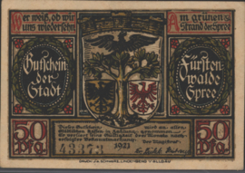 Duitsland - Noodgeld - Fürstenwalde Grab/Mehl.:403 50 Pfennig 1921