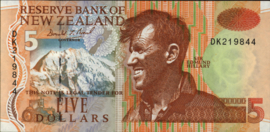 New Zealand P177 5 Dollars 1993