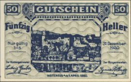 Oostenrijk - Noodgeld - Weitenegg KK1163 50 Heller 1920