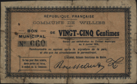 Frankrijk - Noodgeld - Willies JPV-59.2805 25 Centimes 1915