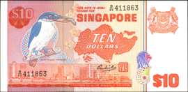 Singapore P11.a 10 Dollar 1979