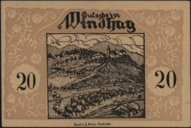 Oostenrijk - Noodgeld - Windhag bei Waidhofen an der Ybbs KK. 1244.c 20 Heller (No date)