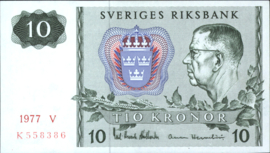 Zweden  P52.d 10 Kronor 1977