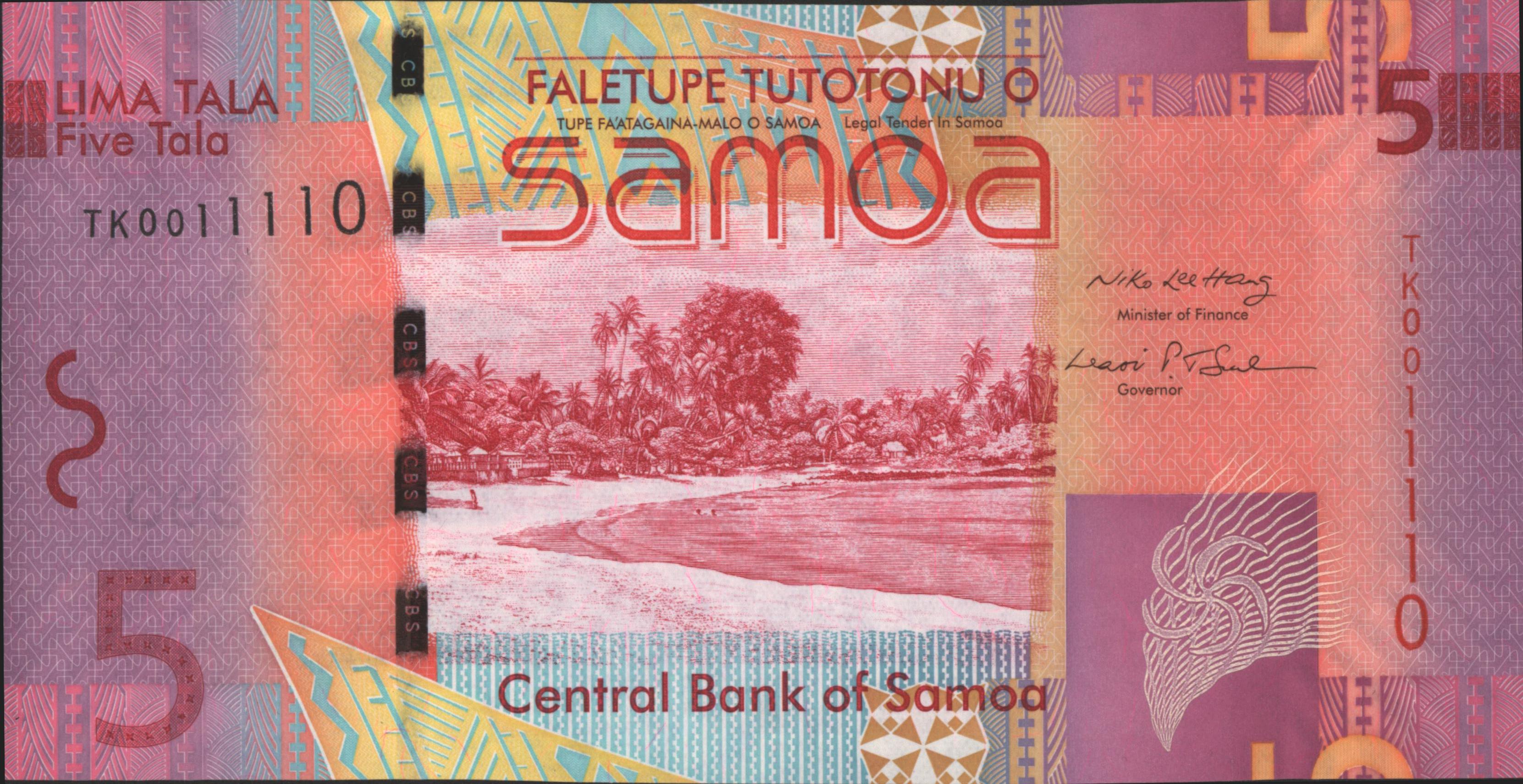 Samoa  P38.a 5 Tala 2008